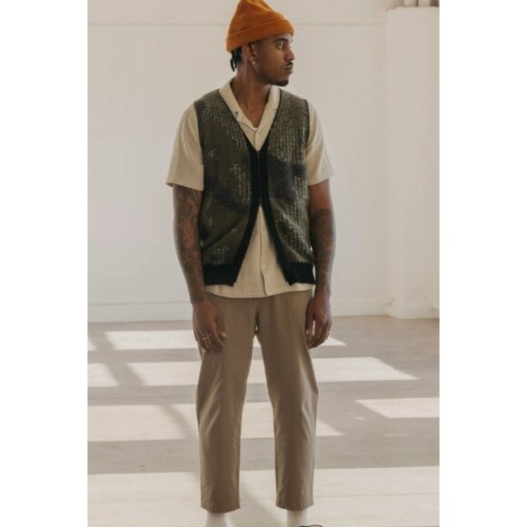 Common Market The Henrik Vest Mohair Green Black White Medium - Picture 2 of 7